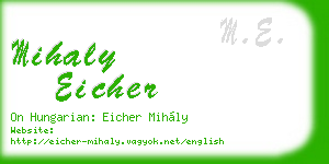 mihaly eicher business card